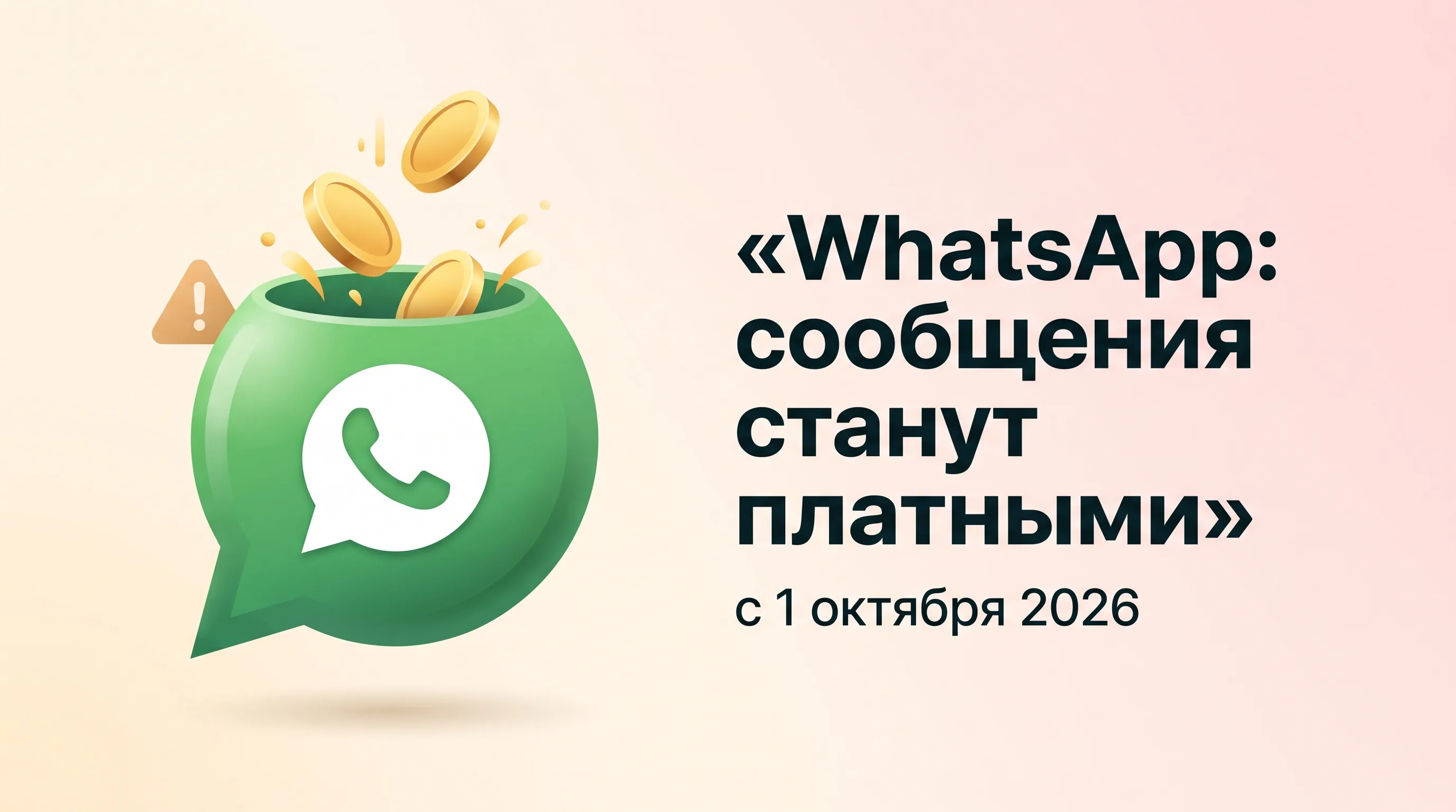WhatsApp: сервисные сообщения станут платными с 1 октября 2026